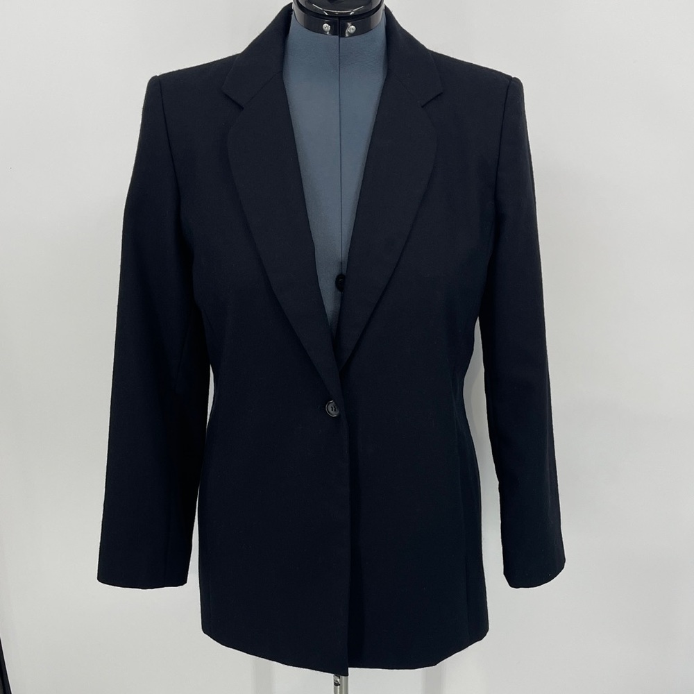 MORTON BERNARD Classic Black Women's Blazer SIZE 10 T ONE BUTTON